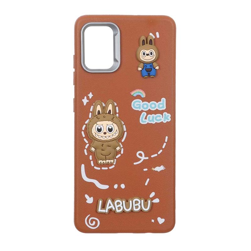 قاب گوشی Galaxy A51 سامسونگ لدرکیس عروسکی فانتزی سیلیکونی برجسته طرح چرمی لبوبو قهوه ای کد 105581