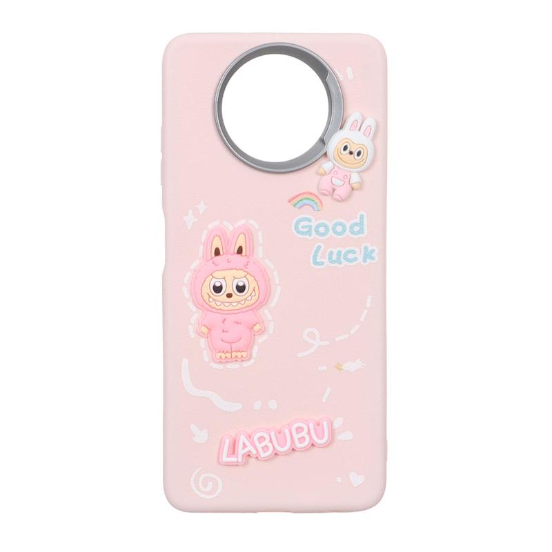 قاب گوشی Poco X3 NFC / Poco X3 Pro شیائومی لدرکیس عروسکی فانتزی سیلیکونی برجسته طرح چرمی لبوبو صورتی کد 105608