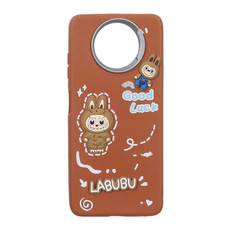 قاب گوشی Poco X3 NFC / Poco X3 Pro شیائومی لدرکیس عروسکی فانتزی سیلیکونی برجسته طرح چرمی لبوبو قهوه ای کد 105614