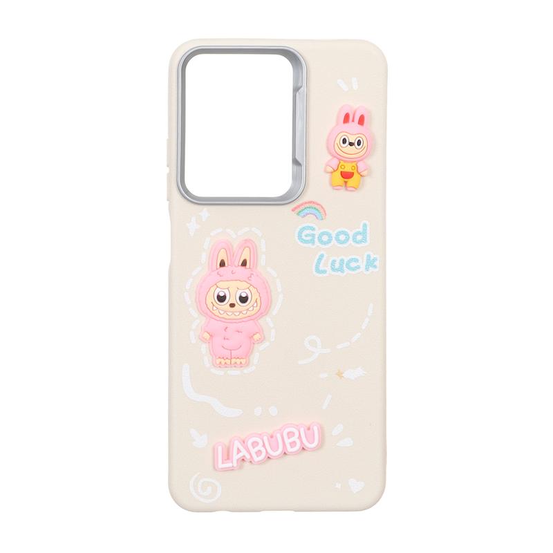 قاب گوشی Redmi A5 / Poco C71 شیائومی لدرکیس عروسکی فانتزی سیلیکونی برجسته طرح چرمی لبوبو کرم کد 105632