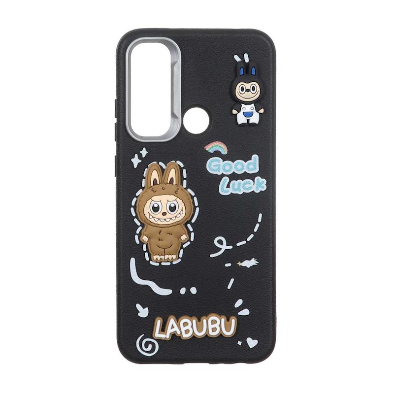 قاب گوشی Redmi Note 8 / Redmi Note 8 2021 شیائومی لدرکیس عروسکی فانتزی سیلیکونی برجسته طرح چرمی لبوبو مشکی کد 105634