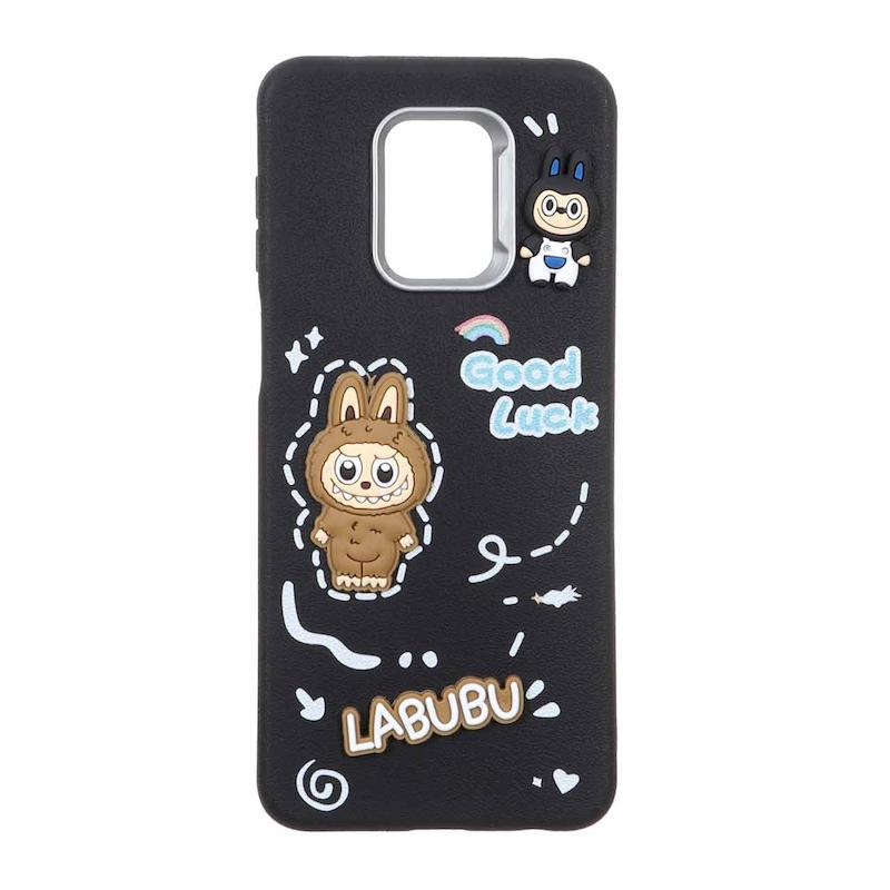 قاب گوشی Redmi Note 9S / Redmi Note 9 Pro شیائومی لدرکیس عروسکی فانتزی سیلیکونی برجسته طرح چرمی لبوبو مشکی کد 105641