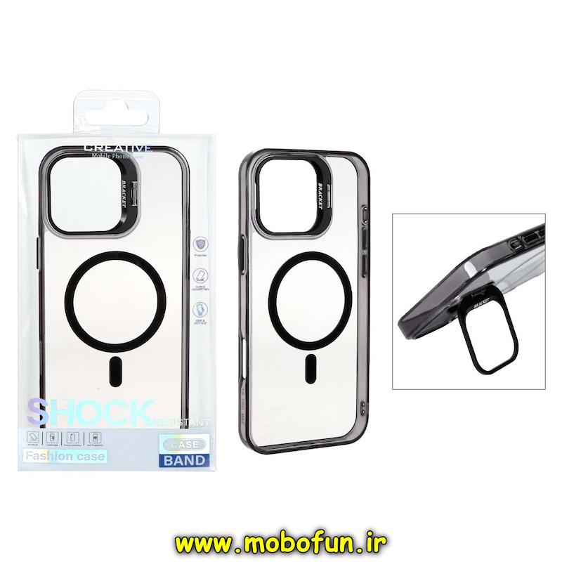 قاب گوشی iPhone 16 Pro Max آیفون اورجینال متال Bracket مگ سیف دار لنز آلومینیومی مشکی کد 94291