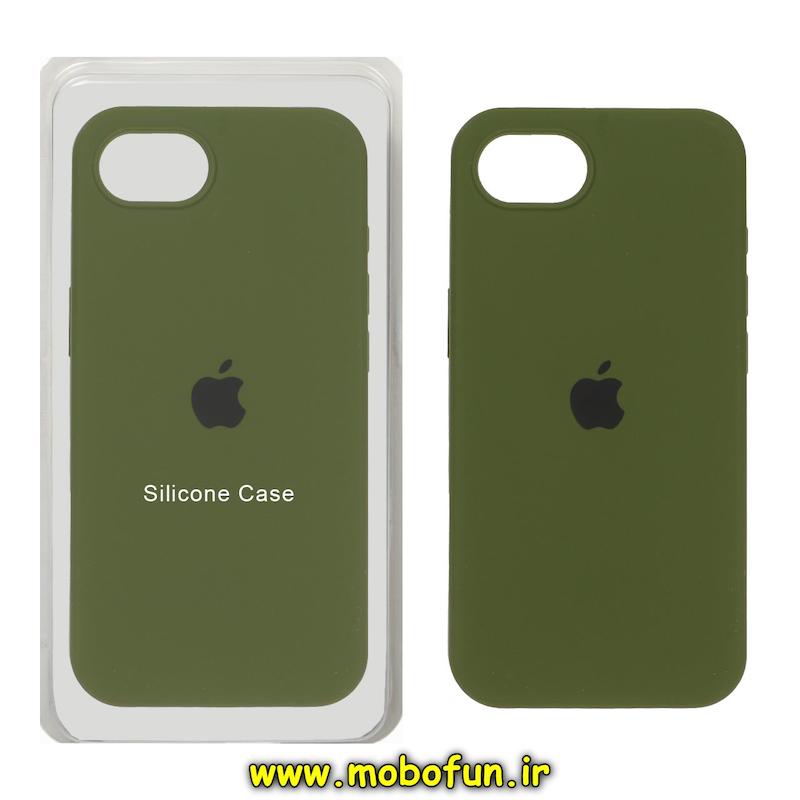 قاب گوشی iPhone 16e آیفون سیلیکونی اورجینال پاک کنی درجه یک زیربسته سبز زیتونی کد 94293