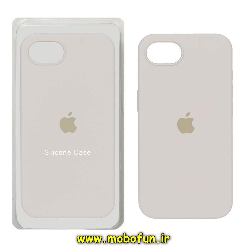 قاب گوشی iPhone 16e آیفون سیلیکونی اورجینال پاک کنی درجه یک زیربسته طوسی روشن کد 94305
