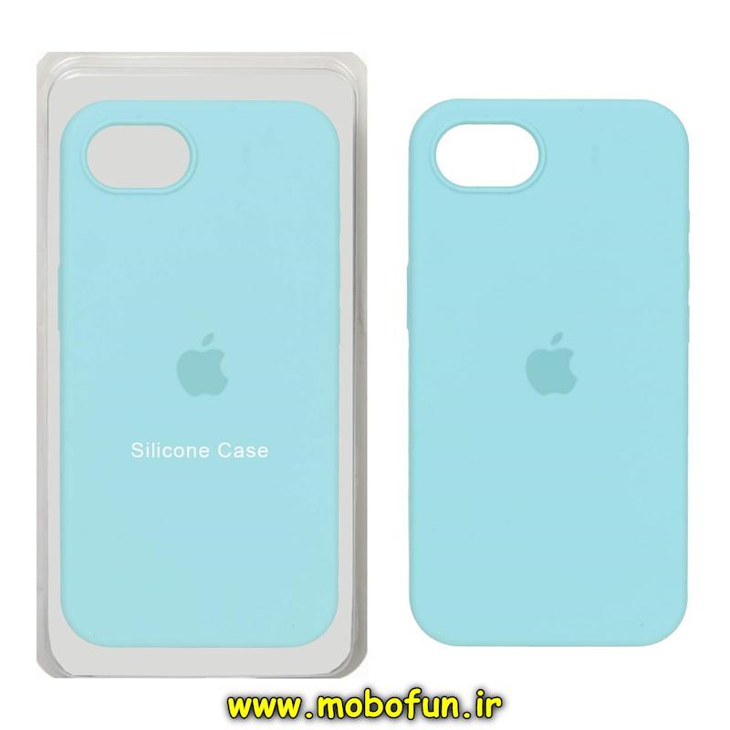 قاب گوشی iPhone 16e آیفون سیلیکونی اورجینال پاک کنی درجه یک زیربسته فیروزه ای کد 94306