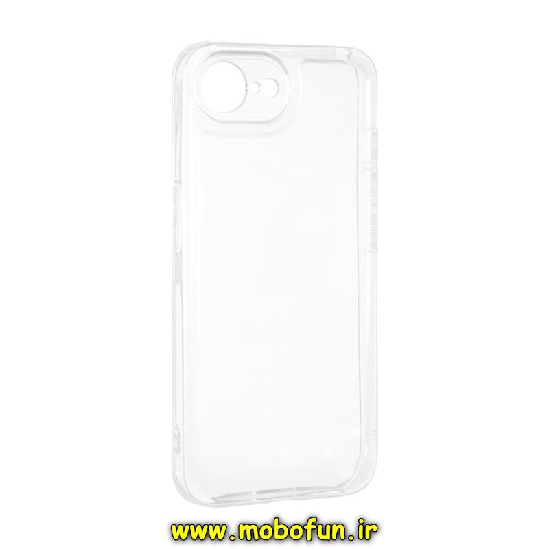 قاب گوشی iPhone 16e آیفون طرح ژله ای شفاف بی رنگ SPACE ایربگ دار محافظ لنز دار کد 94308