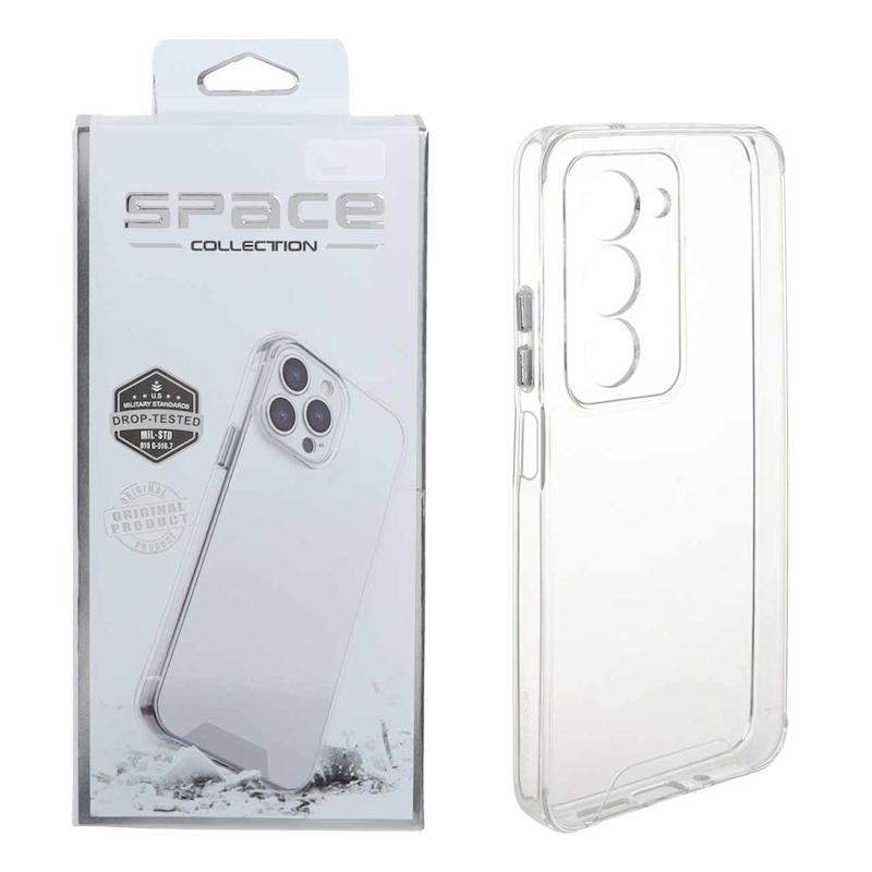 قاب گوشی Redmi 15 5G شیائومی اورجینال Space طرح طلقی شیشه ای شفاف دکمه کرومی کد 105227