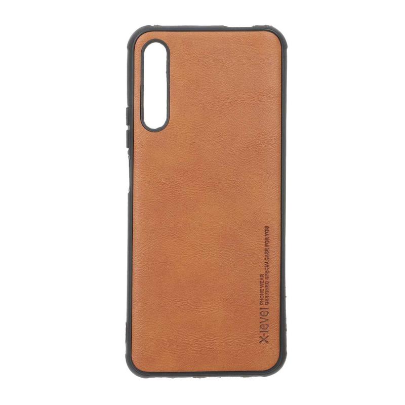 قاب گوشی Honor 9x Pro / Y9S هوآوی طرح ژله ای چرمی ساده ایکس لول X-LEVEL عسلی کد 105235