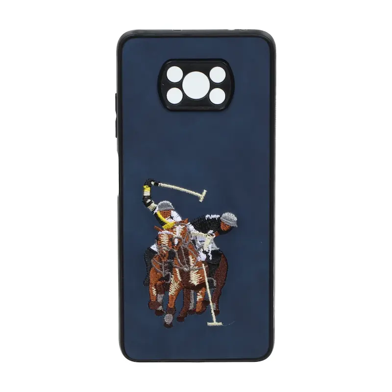 قاب گوشی Poco X3 NFC / Poco X3 Pro شیائومی گلدوزی جیر محافظ لنزدار طرح POLO سرمه ای کد 105467