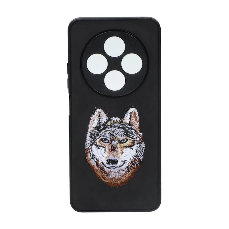 قاب گوشی Redmi 14C / Poco C75 / Redmi A4 شیائومی گلدوزی جیر محافظ لنزدار طرح گرگ مشکی کد 105468