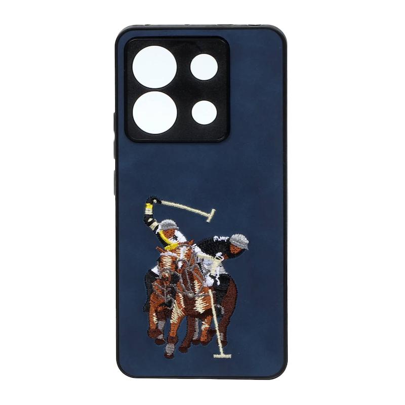 قاب گوشی Redmi Note 13 Pro 5G / Poco X6 شیائومی گلدوزی جیر محافظ لنزدار طرح POLO سرمه ای کد 105478