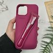 قاب گوشی iPhone 13 / iPhone 14 / iPhone 15 آیفون سیلیکونی پاک کنی اورجینال rhode روود همراه با لیپ گلاس شرابی کد 106361