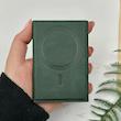  ولت جاکارتی چرمی اورجینال مگ سیف دار Leather Magsafe Wallet سبز کد 105960