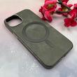 قاب گوشی iPhone 13 / iPhone 14 آیفون لاکچری چرمی HARD مگ سیف دار خاکستری کد 105802