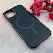 قاب گوشی iPhone 13 / iPhone 14 آیفون لاکچری چرمی HARD مگ سیف دار سرمه ای کد 105803