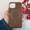 قاب گوشی iPhone 13 / iPhone 14 آیفون لاکچری چرمی HARD مگ سیف دار قهوه ای کد 105804