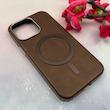 قاب گوشی iPhone 13 Pro آیفون لاکچری چرمی HARD مگ سیف دار قهوه ای کد 105805