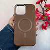 قاب گوشی iPhone 13 Pro Max آیفون لاکچری چرمی HARD مگ سیف دار قهوه ای کد 105813