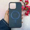 قاب گوشی iPhone 14 Pro Max آیفون لاکچری چرمی HARD مگ سیف دار سرمه ای کد 105815