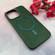 قاب گوشی iPhone 14 Pro Max آیفون لاکچری چرمی HARD مگ سیف دار سبز کد 105818