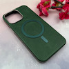 قاب گوشی iPhone 15 Pro Max آیفون لاکچری چرمی HARD مگ سیف دار سبز کد 105819