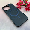 قاب گوشی iPhone 16 Pro Max آیفون لاکچری چرمی HARD مگ سیف دار سرمه ای کد 105825