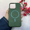 قاب گوشی iPhone 16 Pro Max آیفون لاکچری چرمی HARD مگ سیف دار سبز کد 105827