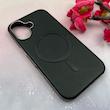قاب گوشی iPhone 16 آیفون لاکچری چرمی HARD مگ سیف دار مشکی کد 105834