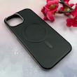 قاب گوشی iPhone 15 آیفون لاکچری چرمی HARD مگ سیف دار مشکی کد 105838