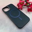 قاب گوشی iPhone 15 آیفون لاکچری چرمی HARD مگ سیف دار سرمه ای کد 105840
