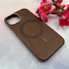 قاب گوشی iPhone 15 آیفون لاکچری چرمی HARD مگ سیف دار قهوه ای کد 105841