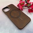 قاب گوشی iPhone 15 آیفون لاکچری چرمی HARD مگ سیف دار قهوه ای کد 105841