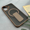 قاب گوشی iPhone 16 آیفون اورجینال ضد ضربه مات هولدر دار مگ سیف دار قهوه ای کد 106617
