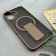 قاب گوشی iPhone 16 آیفون اورجینال ضد ضربه مات هولدر دار مگ سیف دار قهوه ای کد 106617