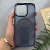 قاب گوشی iPhone 16 Pro آیفون اورجینال ضد ضربه مات هولدر دار مگ سیف دار سرمه ای کد 106619