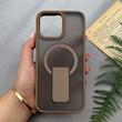 قاب گوشی iPhone 16 Pro Max آیفون اورجینال ضد ضربه مات هولدر دار مگ سیف دار قهوه ای کد 106625