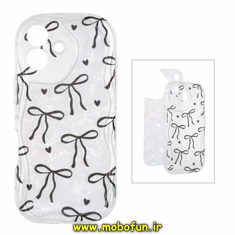 قاب گوشی iPhone 17 آیفون ماربل لاکچری بالشتی ژله ای محافظ لنزدار طرح پاپیون کیوت کد 94317