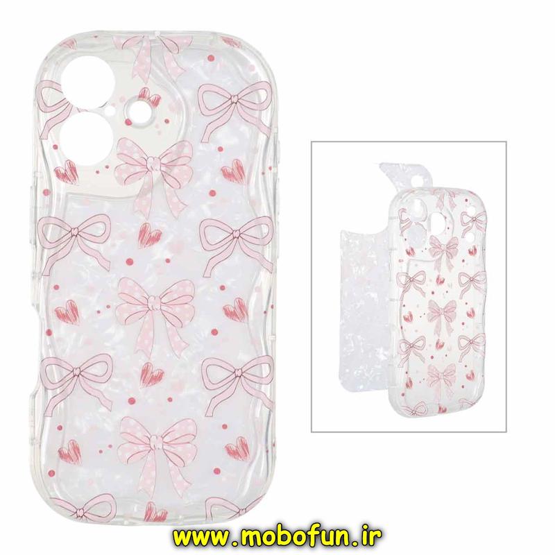 قاب گوشی iPhone 17 آیفون ماربل لاکچری بالشتی ژله ای محافظ لنزدار طرح پاپیون کیوت کد 94321