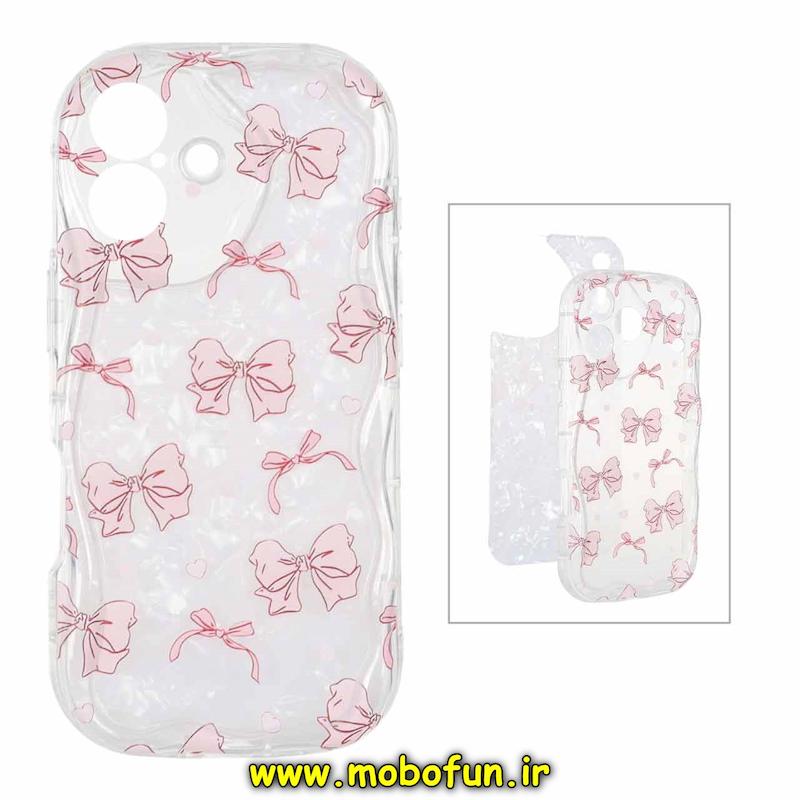 قاب گوشی iPhone 17 آیفون ماربل لاکچری بالشتی ژله ای محافظ لنزدار طرح پاپیون کیوت کد 94323