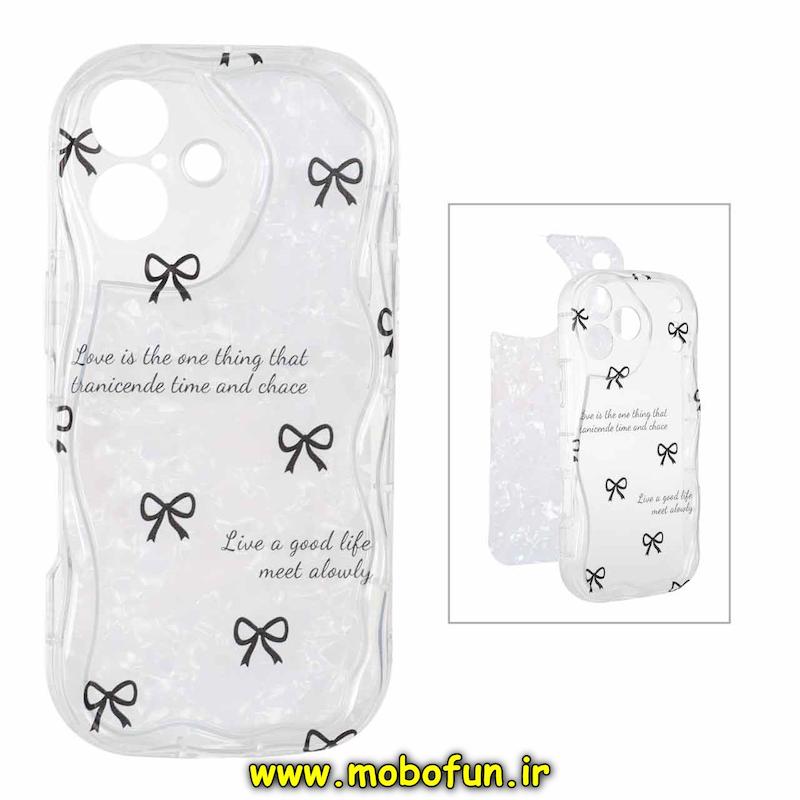 قاب گوشی iPhone 17 آیفون ماربل لاکچری بالشتی ژله ای محافظ لنزدار طرح پاپیون کد 94326