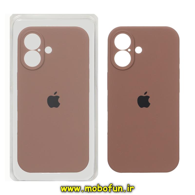 قاب گوشی iPhone 17 آیفون سیلیکونی اورجینال پاک کنی درجه یک محافظ لنزدار زیربسته قهوه ای کد 94330