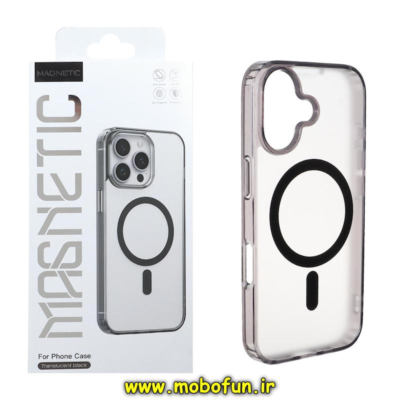 قاب گوشی iPhone 17 آیفون اورجینال MAGNETIC طرح پشت طلق مگ سیف دار مات مشکی کد 94335