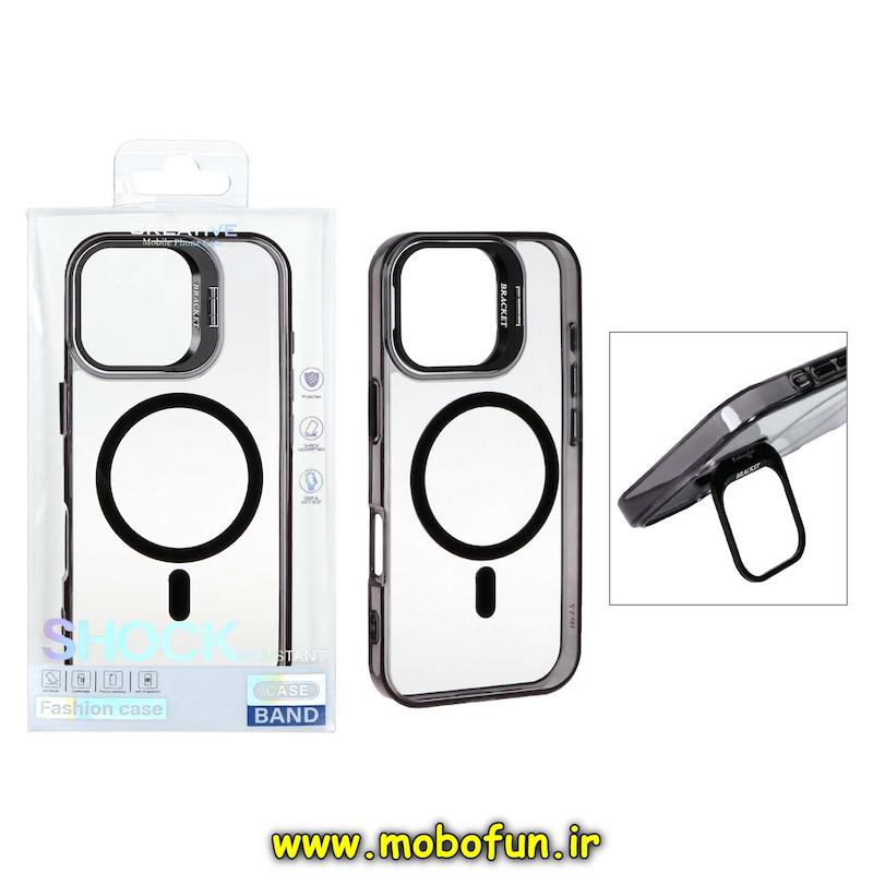 قاب گوشی iPhone 17 آیفون اورجینال متال Bracket مگ سیف دار لنز آلومینیومی مشکی کد 94337