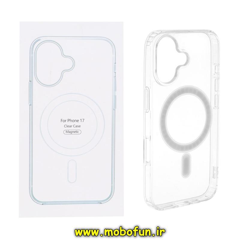 قاب گوشی iPhone 17 آیفون اورجینال اسپیس مگ سیف Space Mag safe طرح طلقی شیشه ای شفاف کد 94354