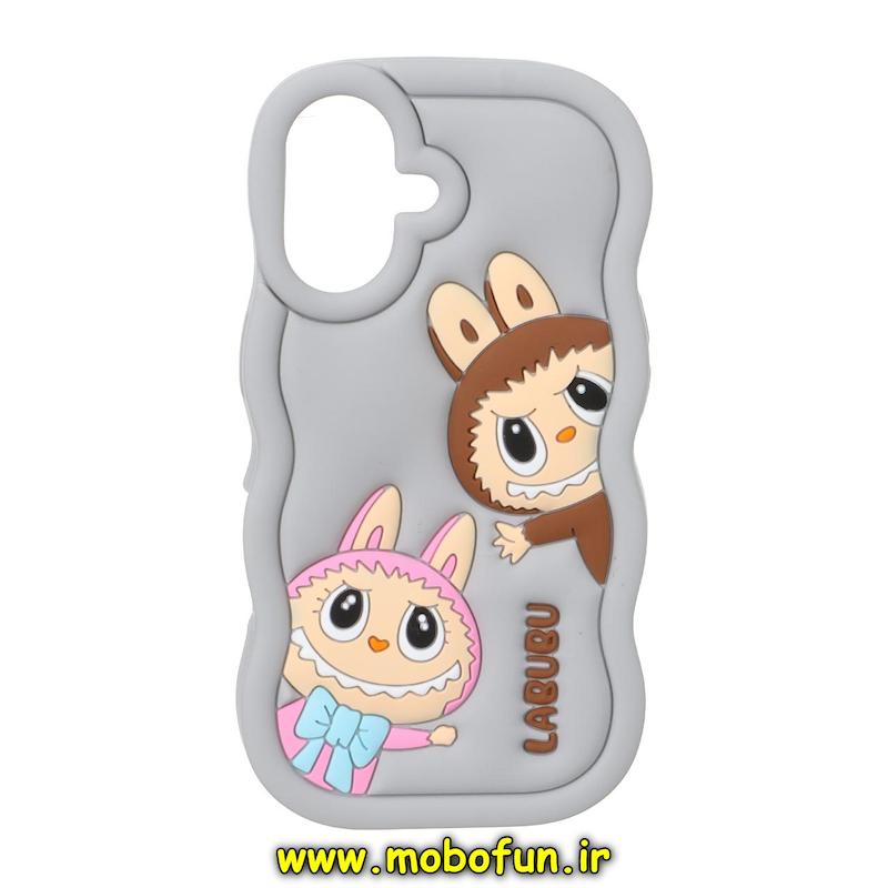 قاب گوشی iPhone 17 آیفون سیلیکونی پاک کنی طرح لبوبو Labubu برجسته کد 94356