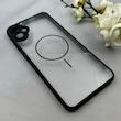 قاب گوشی Galaxy A05 سامسونگ پشت طلقی شفاف طرح مگ سیف دور سیلیکونی مشکی کد 106219