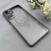قاب گوشی Galaxy A06 سامسونگ پشت طلقی شفاف طرح مگ سیف دور سیلیکونی خاکستری کد 106225