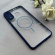 قاب گوشی Galaxy A20 / A30 سامسونگ پشت طلقی شفاف طرح مگ سیف دور سیلیکونی سرمه ای کد 106242