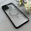 قاب گوشی Galaxy A21S سامسونگ پشت طلقی شفاف طرح مگ سیف دور سیلیکونی مشکی کد 106245